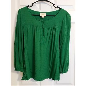 Maeve Anthropologie Emerald blouse
